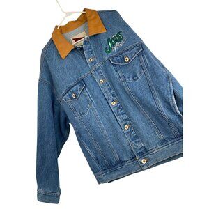 Rare VTG New York Jets Denim Trucker Jacket XXL Embroider EUC Pro Elite 8573